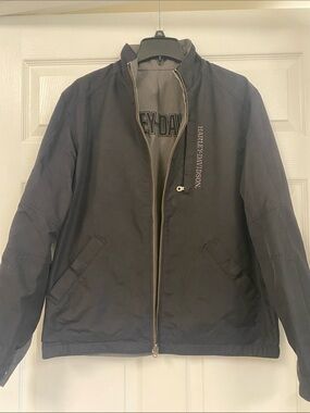 Harley-Davidson Men's Dark Gray /Black Reversible Lightweight Zip Jacket